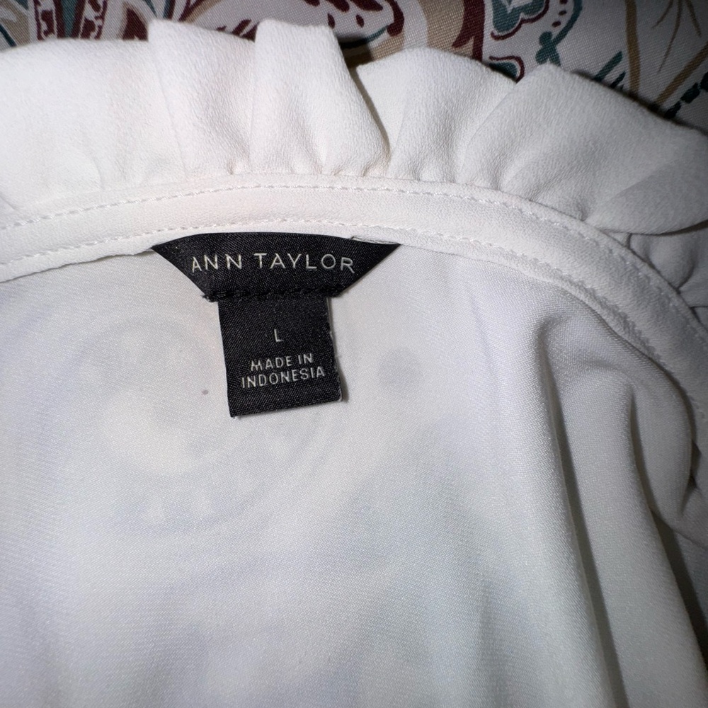 Ann Taylor Ivory Ruffled Top - Picture 3 of 3